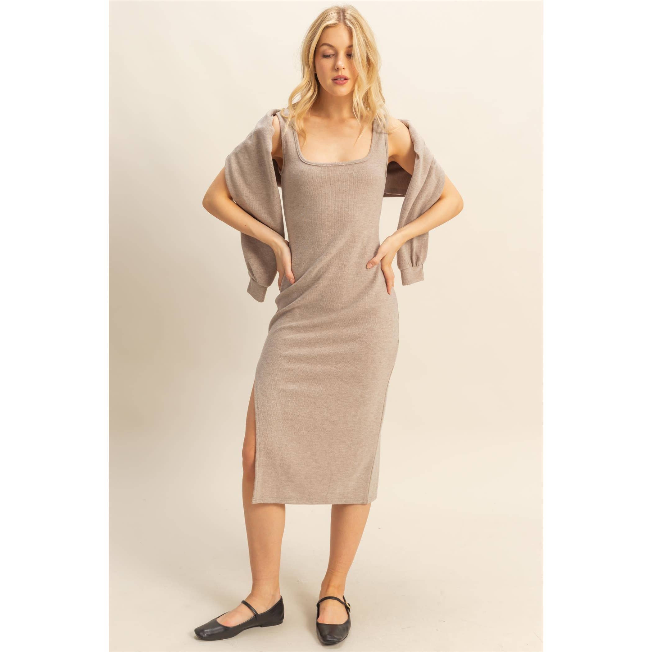 HYFVE - Vente Robe – femme - Ensemble Pull-over Tricoté et Robe Midi2