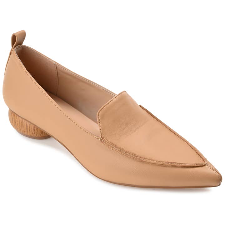 Maggs Kitten Loafer Flats In Faux Leather for wholesale by Journee