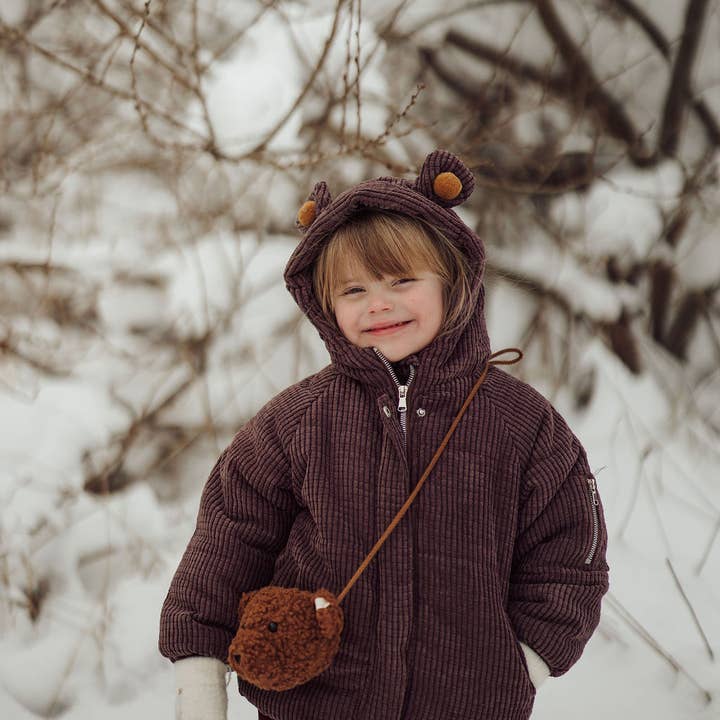 Annie & Charles® Veste en velours côtelé matelassée chaude BEAR pour la vente par Annie & Charles