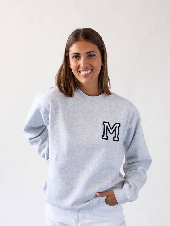 Grijs sweatshirt | Inicial Mini voor wholesale door Anitials