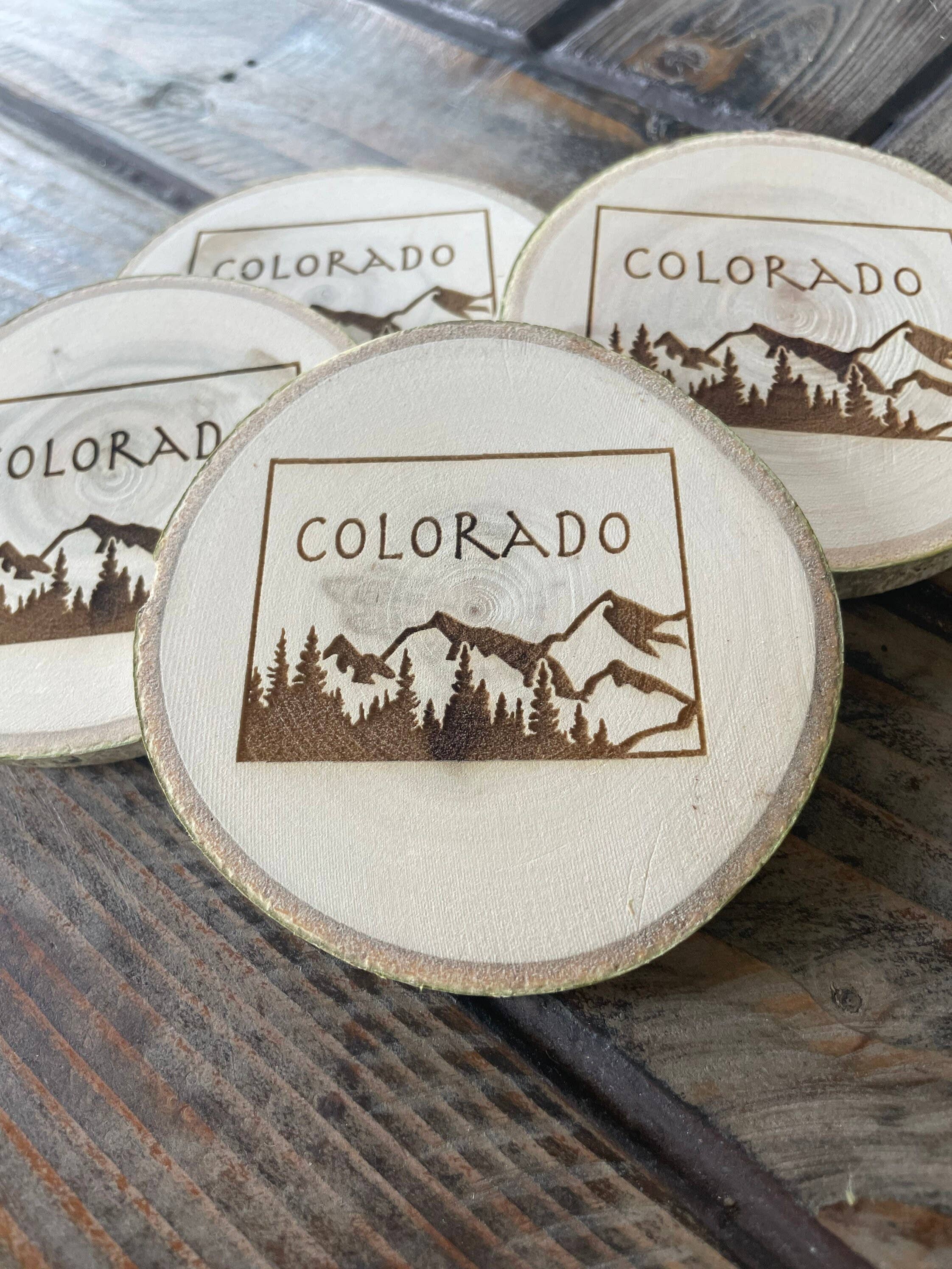 Parks Art Collection - Wholesale Coasters - Colorado Coaster, State Shape on Local Aspen Wood6