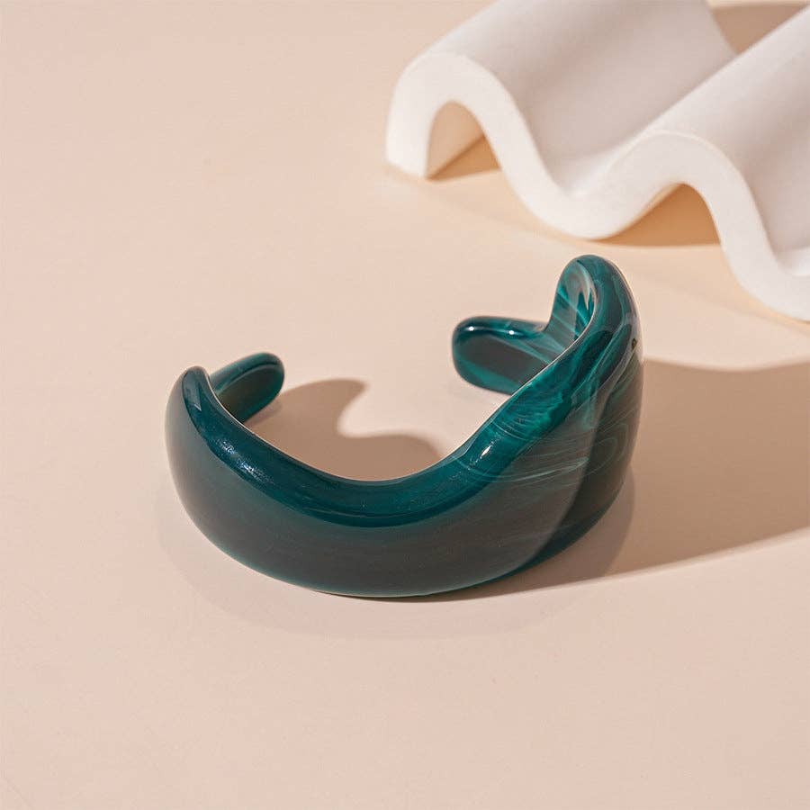 alberalkirk - Wholesale Cuff Bracelet - Freeform Acrylic Cuff Electroplated Open Retro Heft S5P0732