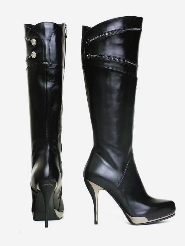 NERA TALL BLACK NAPPA BOOT for wholesale by NOTTEVERA
