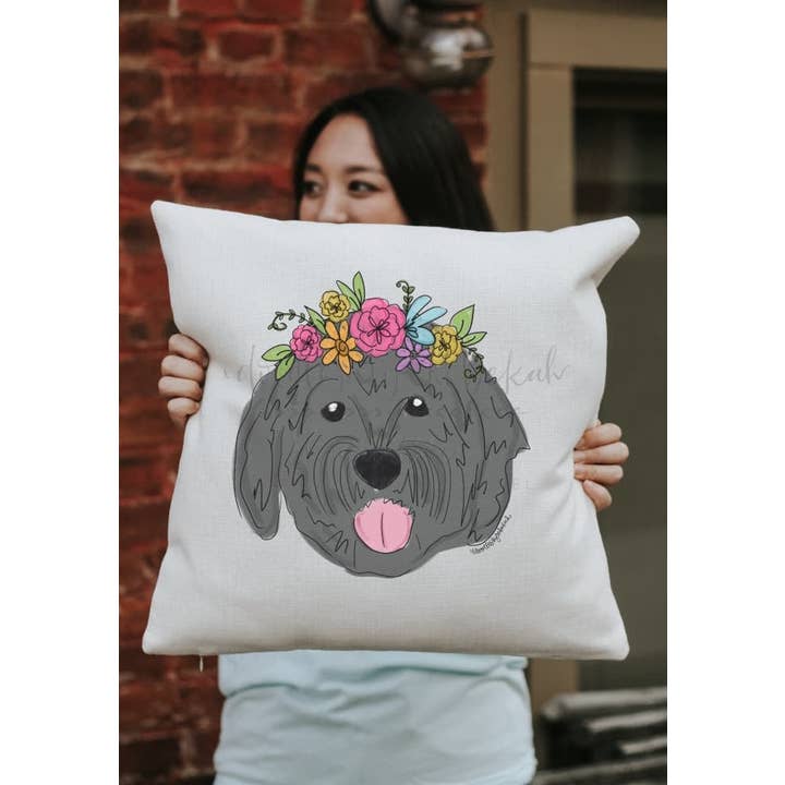 Doodles By Rebekah - Wholesale Throw/Decorative Pillow - Golden Doodle Square Pillow
