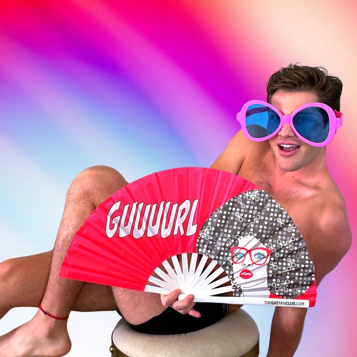 The Gay Fan Club - Wholesale Handheld Folding Fan - Gurl Fan (UV)2