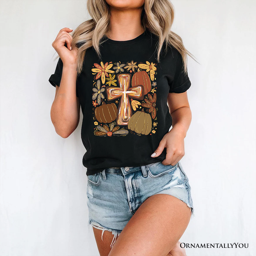OrnamentallyYou - Wholesale Screen Printed T-Shirt - Women's - Fall Blessings T-Shirt, Autumn Christian Faith Tee4