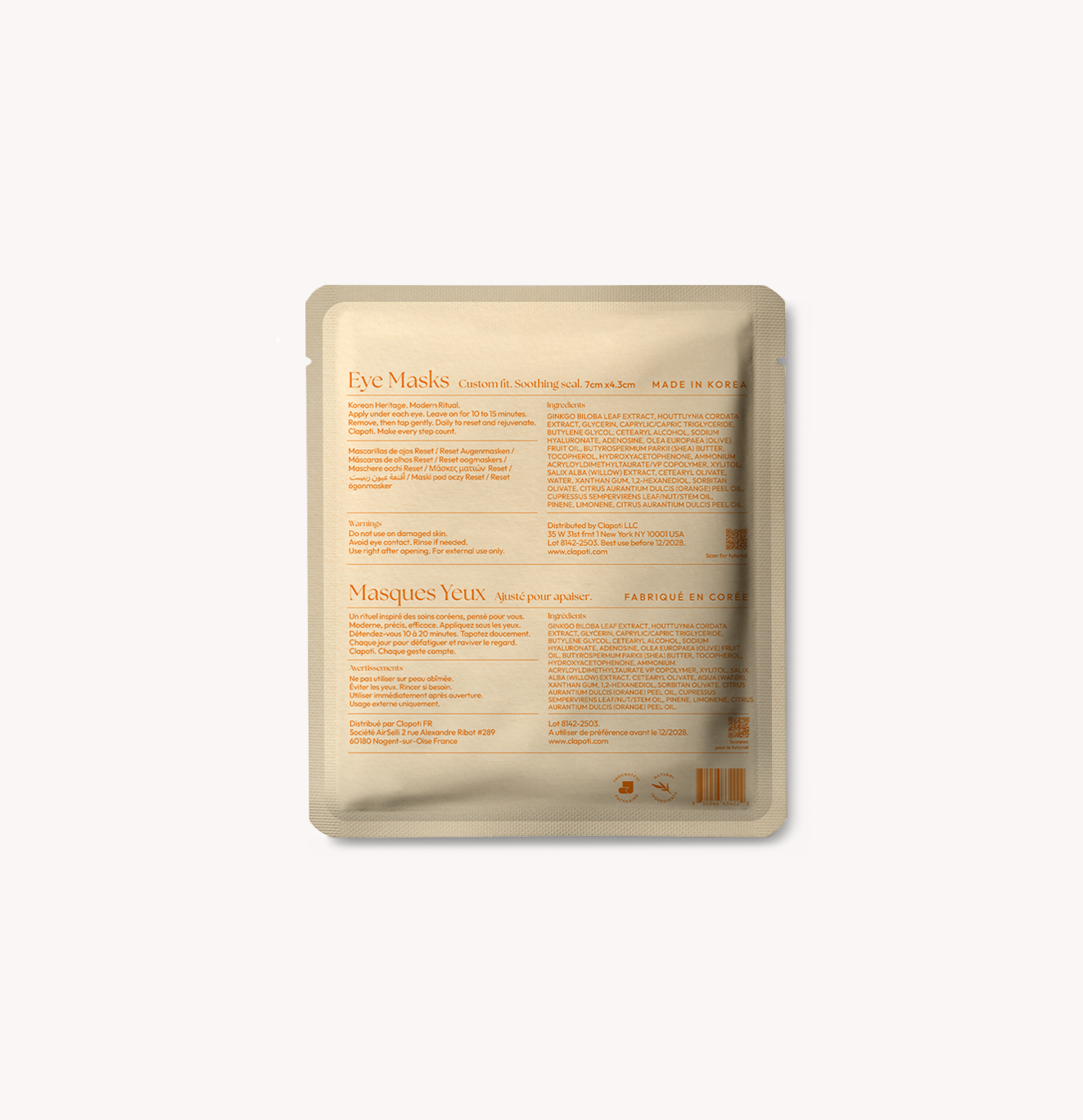 Clapoti - Wholesale Eye Treatment Mask - Step 4: Reset – Eye Mask Reset1