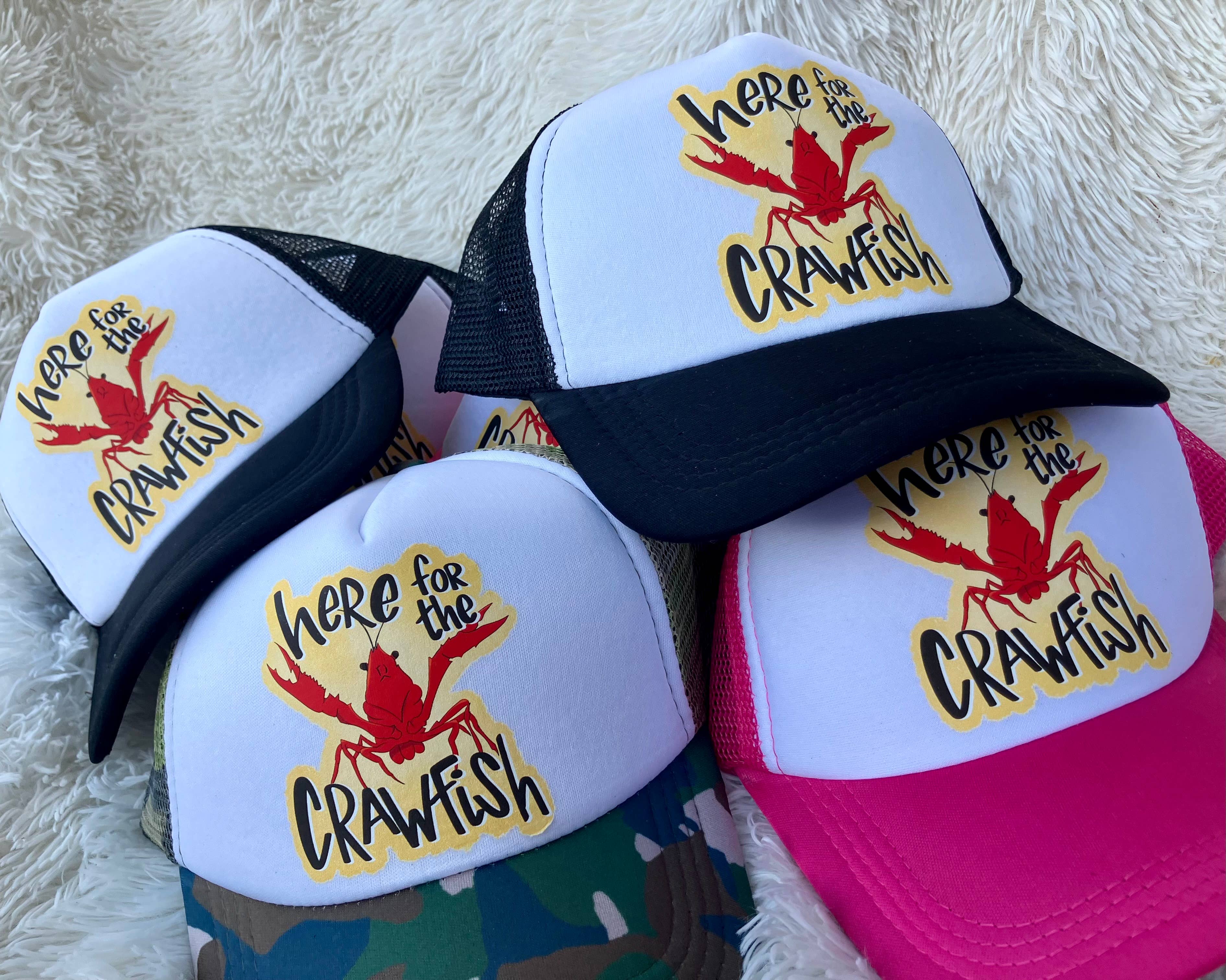 on the Bayou - Wholesale Trucker Hat - Women's - Here for the crawfish trucker hat
