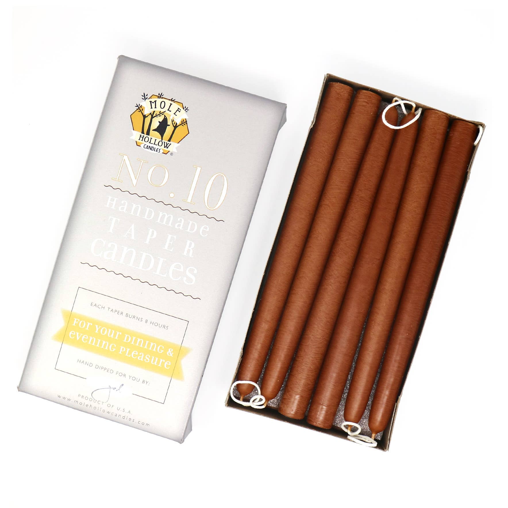 Mole Hollow Candles - Vente Bougies/bougeoirs coniques - Bougies effilées non parfumées trempées à la main de 10" - 39 couleurs fabriquées aux États-Unis18