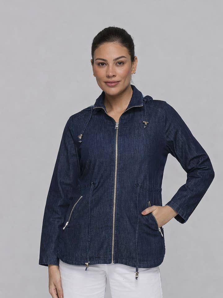 Parka en denim à capuche – Chiara Dalba pour la vente par JASMINE & CO. SRL