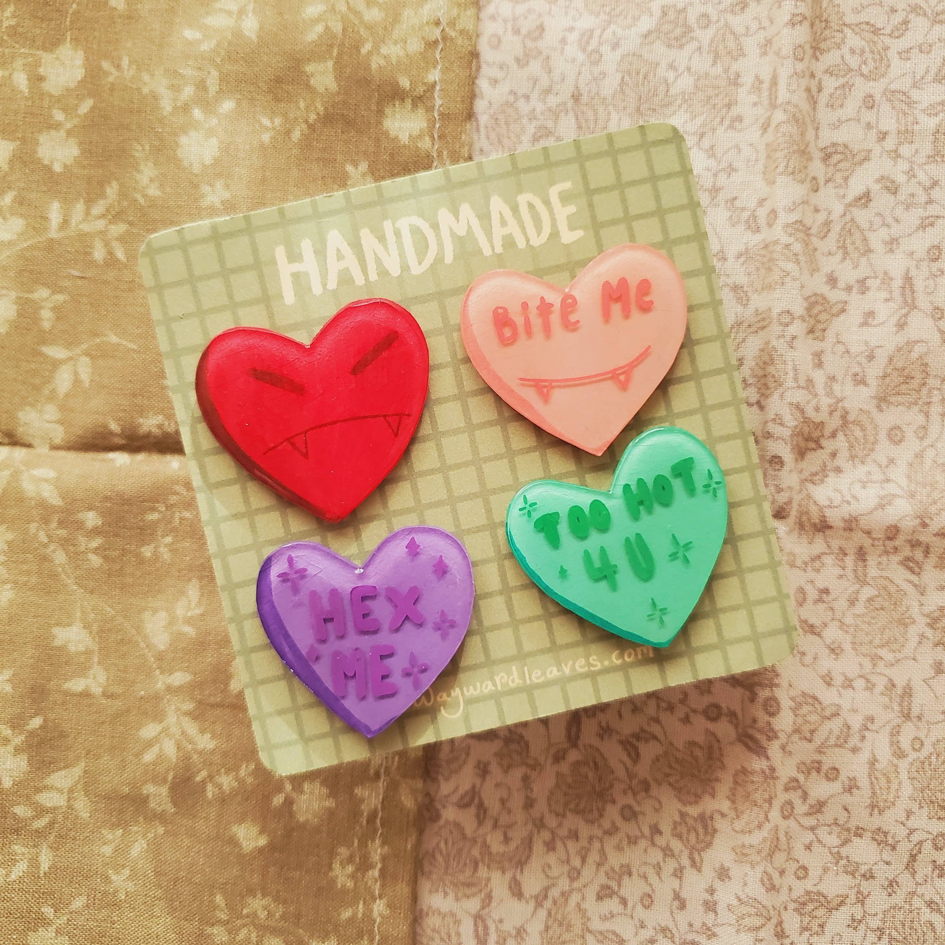 Wayward Leaves - Wholesale Lapel Pin/Button - Heart Pins4