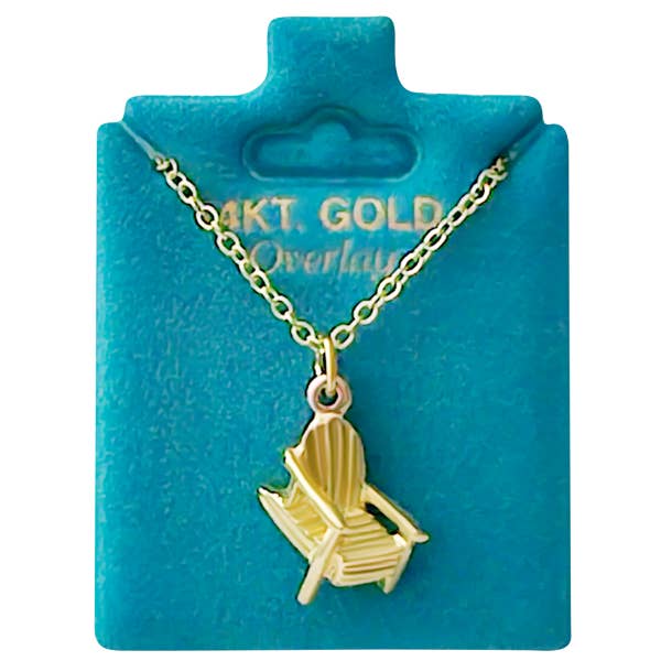 New England Gold Inc. - Wholesale Pendant/Charm Necklace - Made In USA Adirondack Chair Necklace Gold or Silver