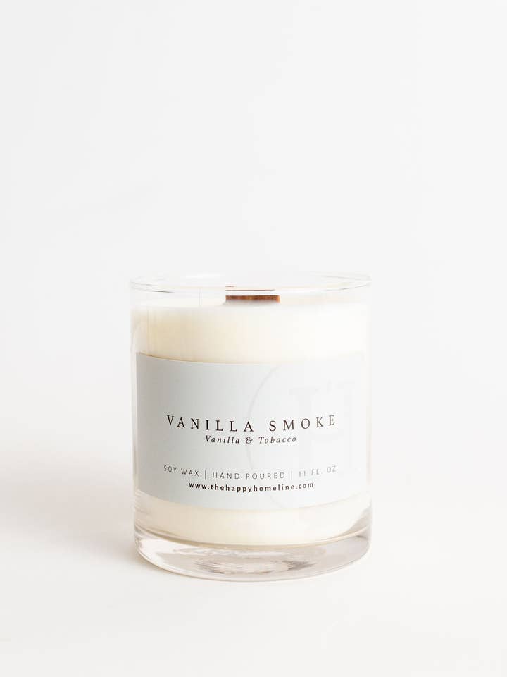 Candela Vanilla Smoke Wood Wood per la vendita all'ingrosso da parte di The Happy Home Line