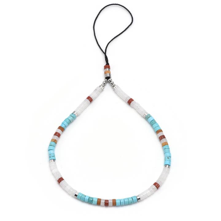 Ciondoli per telefono in pietre rosse paesaggio e bianche per la vendita all'ingrosso da parte di SIXTY STONES