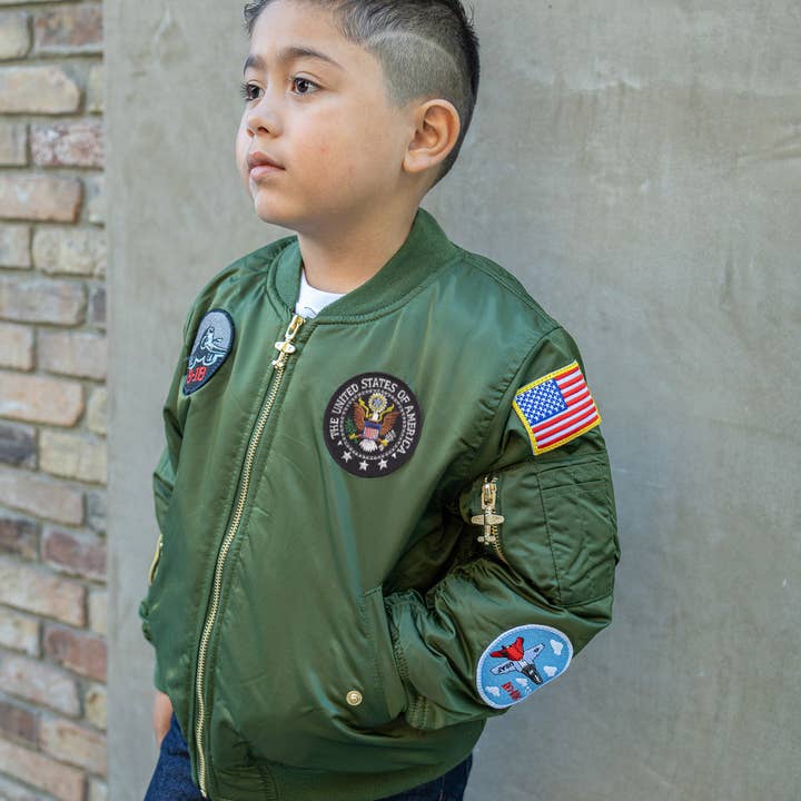 Up And Away - Wholesale Jacket - Kids - MA-1 Flight Jacket Green