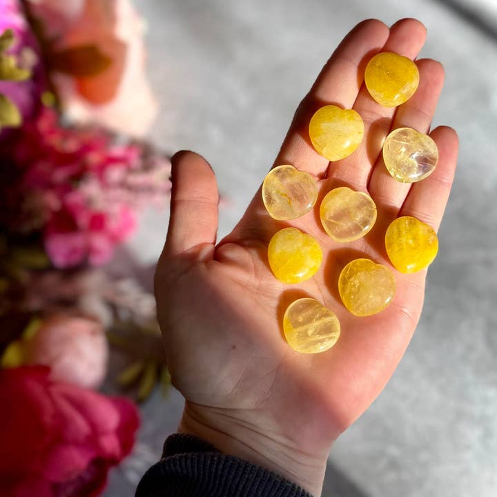 Mandala Gems - Vendita all'ingrosso Pietra/cristallo spirituale - Cuori di Cristallo da 2 cm per San Valentino, Scegli tra Diaspro Rosso, Fluorite, Corniola, Quarzo Rosa, Agata Muschiata, Giallo3