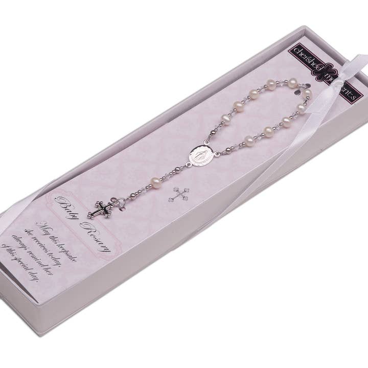 Sterling zilveren witte rozenkrans voor meisjes of jongens voor wholesale door Cherished Moments