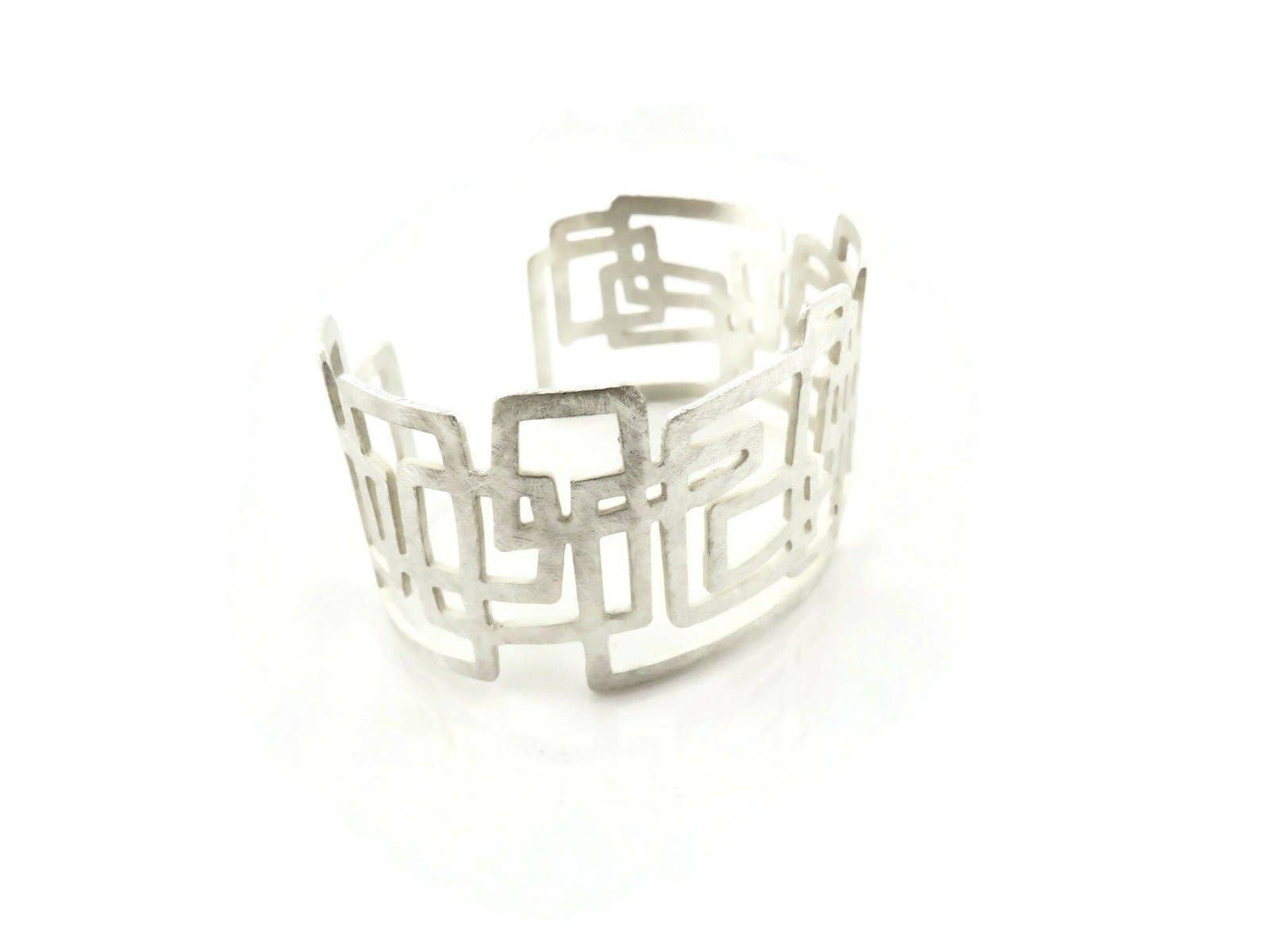 Kimya Joyas - Wholesale Cuff Bracelet - Modernist Wide Silver Cuff Bracelet2