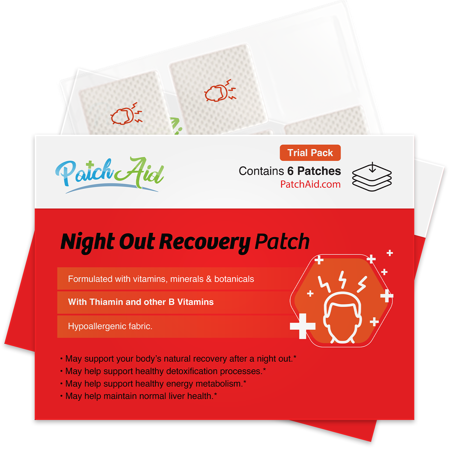 PatchAid – wholesale Oral supplement/vitamin – Hangover Plus Patch - Fast Recovery & Vitamin Support2