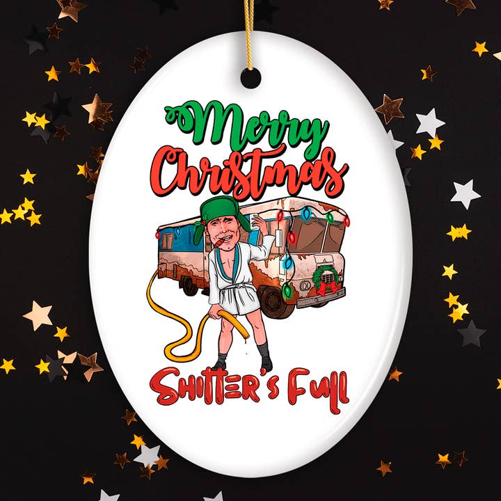 Cartoonish Merry Christmas Shitters Full Ornament for wholesale by OrnamentallyYou