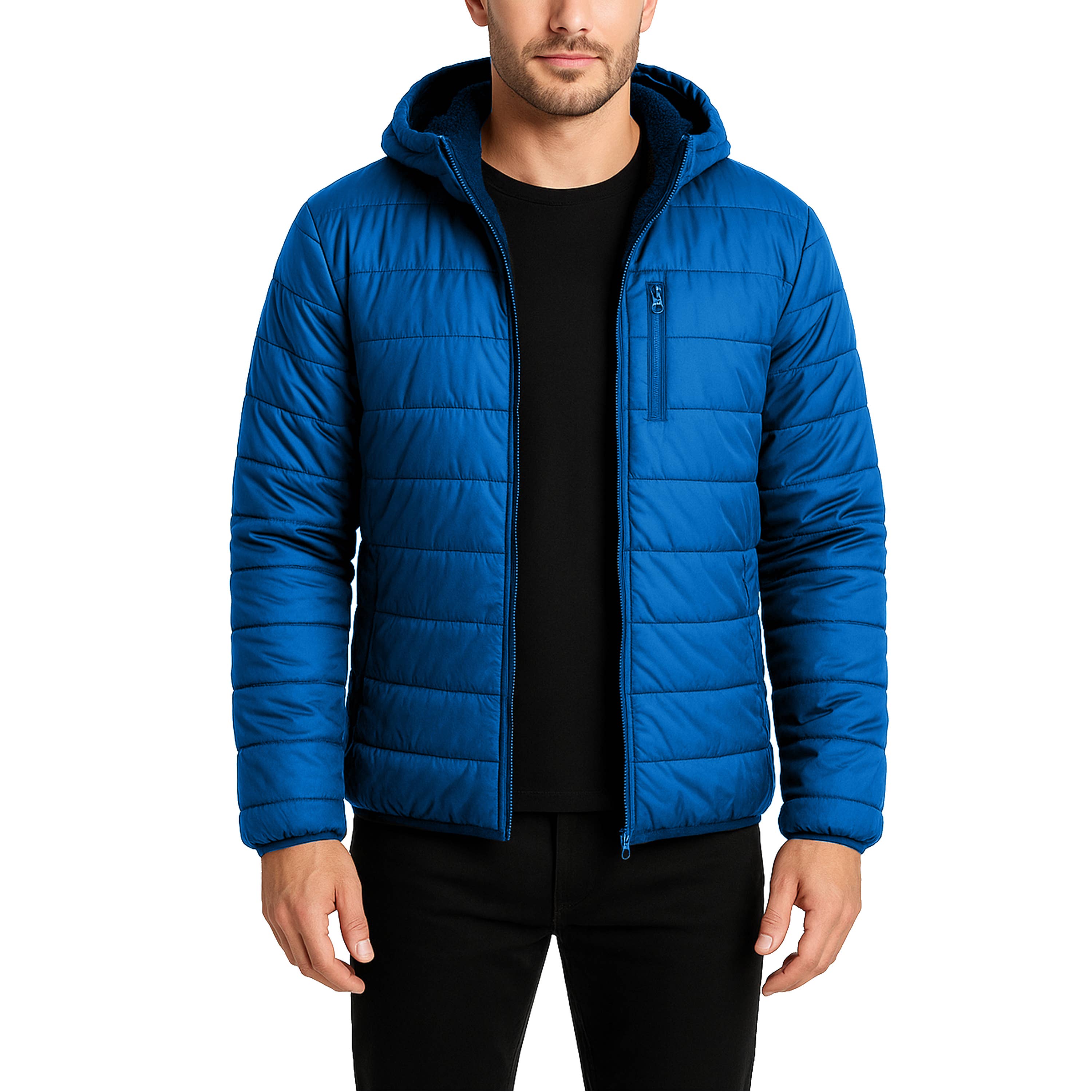 Galaxy By Harvic - Wholesale Puffer Jacket - Men's -  Men's Sherpa-Lined Hooded Puffer Jacket8