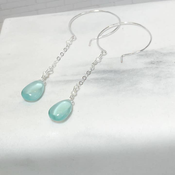 Rage Gems & Jewelry - Wholesale Dangle Earrings - Aqua Dew Drop Earrings2