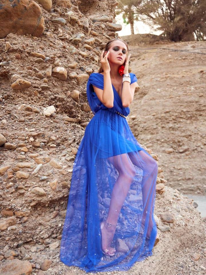 Blue Cobalt Dress for wholesale by Mona Fares