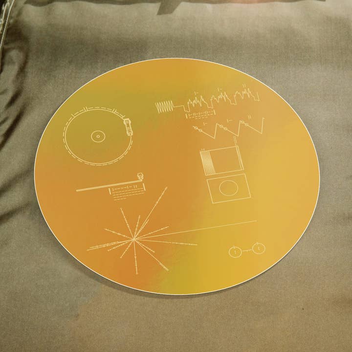 The Golden Record Holographic Style Sticker for wholesale by Chop Shop Store