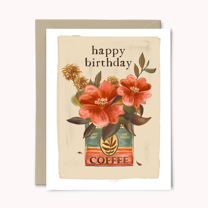 Cartão de Aniversário Bouquet Café Estilo Vintage por atacado de Paper Swan & Co.