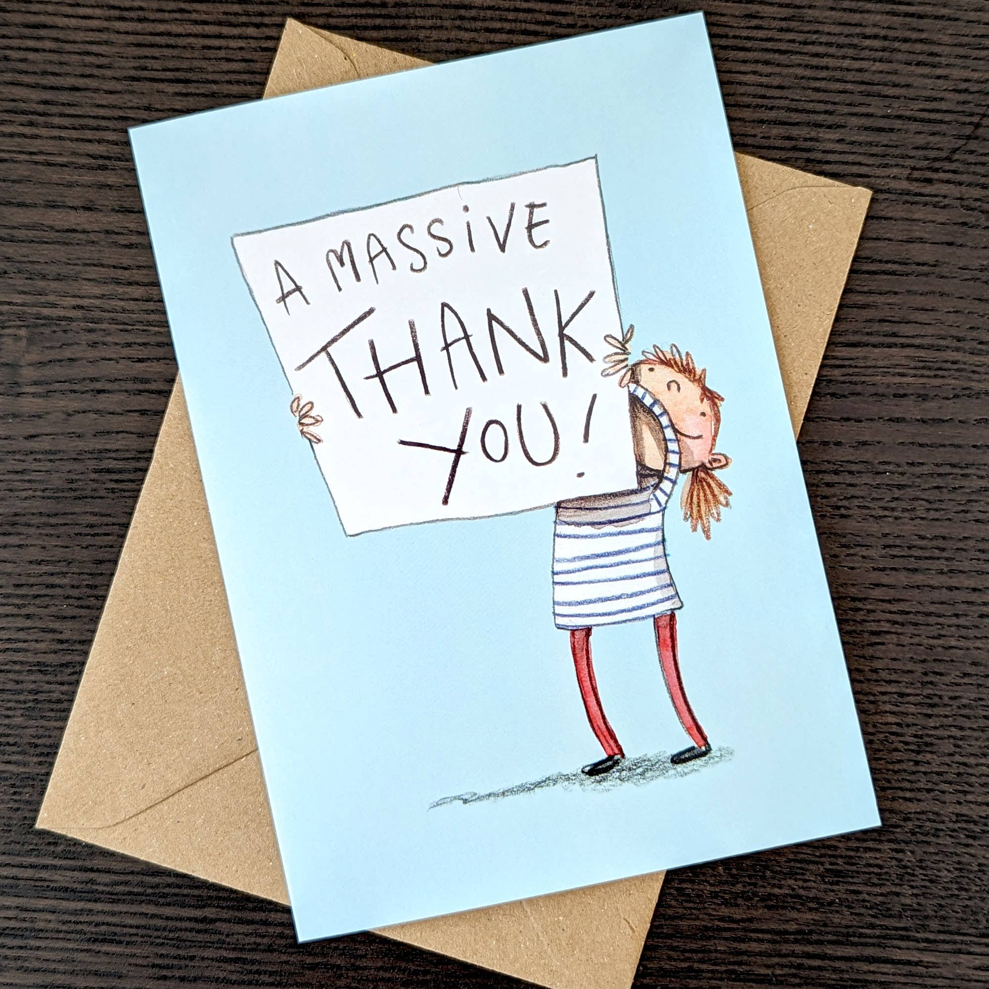 Hes Designs - Wholesale Thank You Card - A massive thankyou! Card, Thank you greeting card1