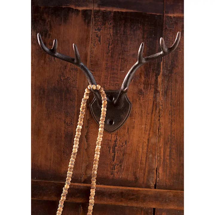 Pewter Antler Hook in Dark Metal for wholesale by Mothology Home