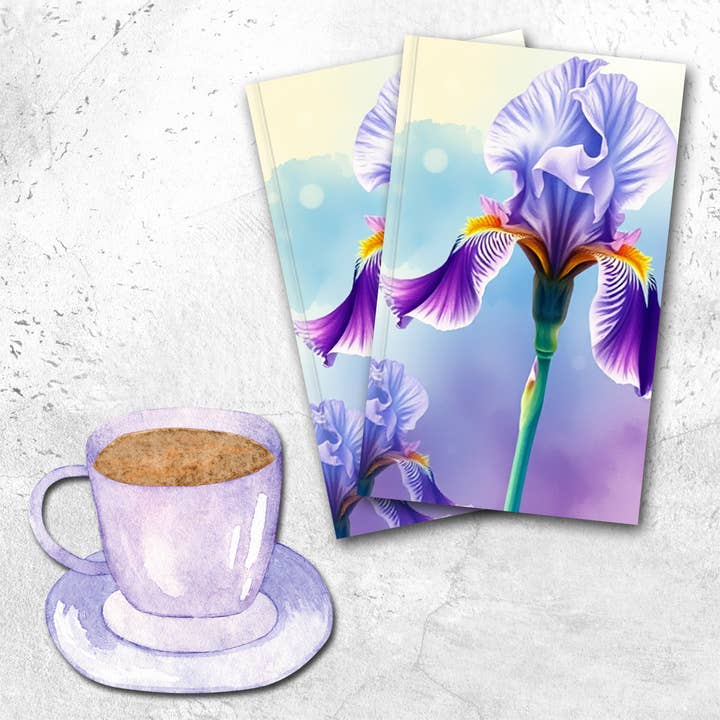 Journal de poche sans lignes Iris pour la vente par Gilded Iris Designs, LLC