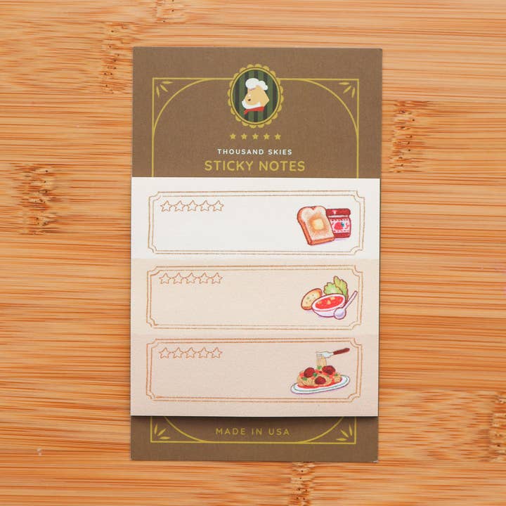 Plaknotities - Drie maaltijden voor wholesale door Thousand Skies