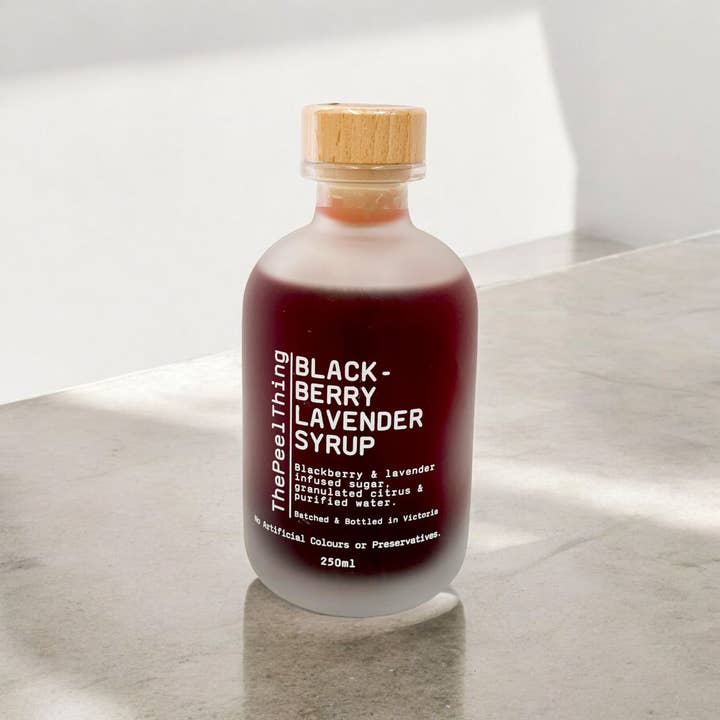 The Peel Thing - Wholesale Flavored Syrup - Blackberry and Lavender Syrups 250 Glass Jar