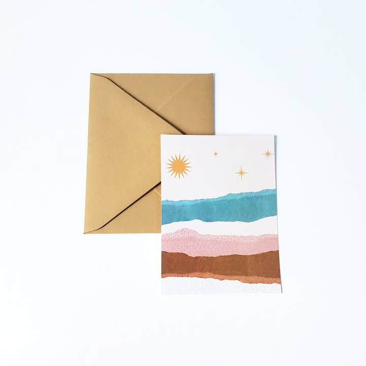 Lucky Dog Design Co. - Wholesale Stationery/Notecard Set - Paper Deckled Sunset Mini Card Set (Set of 10)2