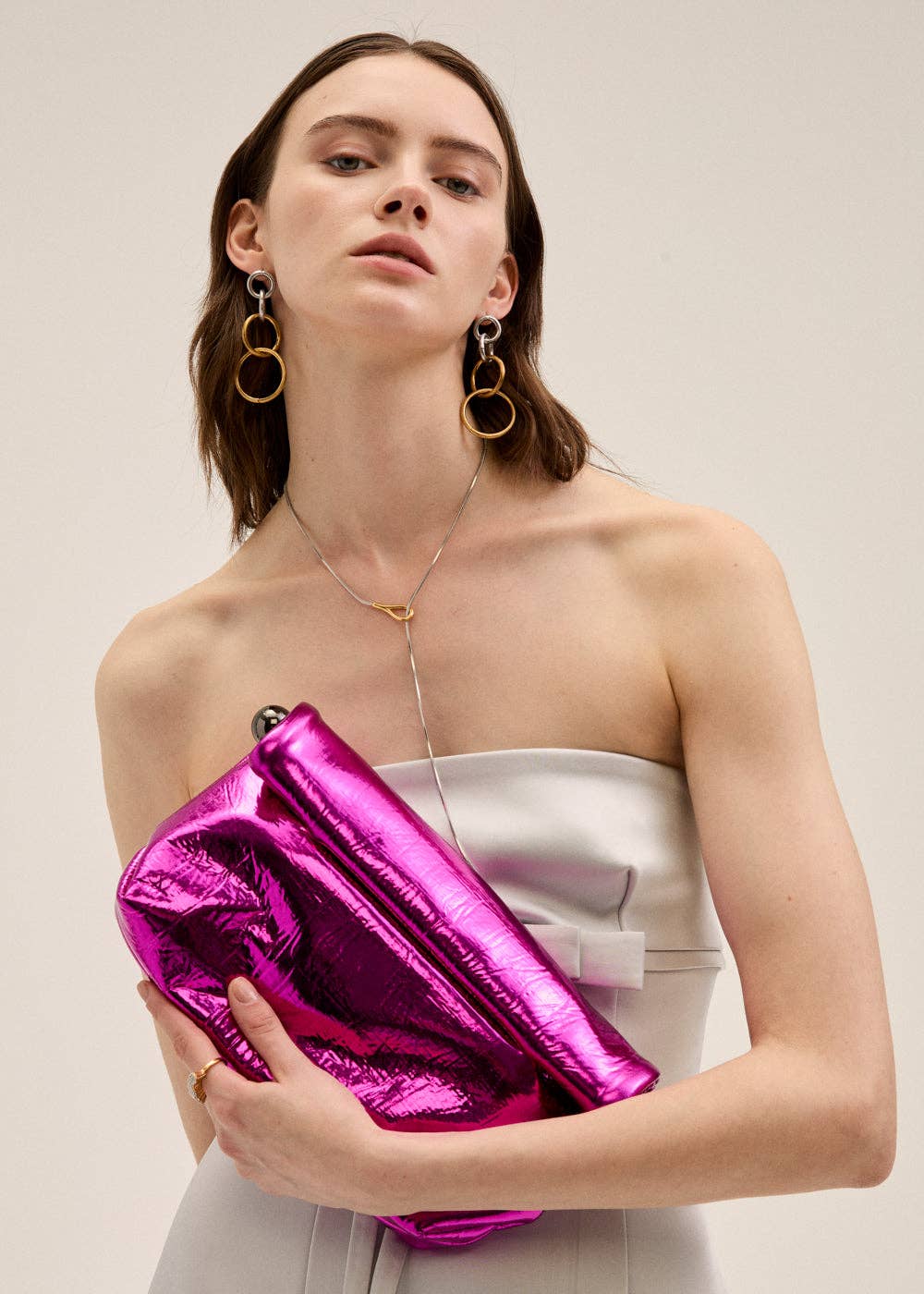 NALI' - Wholesale Clutch Bag - Women's - SHINE CLUTCH BAG FUCHSIA - N64