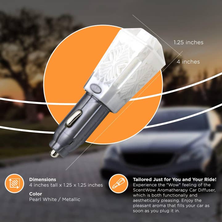 Belle Aroma® - Vente Désodorisant pour voiture – unisexe - Diffuseur ScentWow® 12 V - Huile essentielle d'ylang-Ylang blanche2