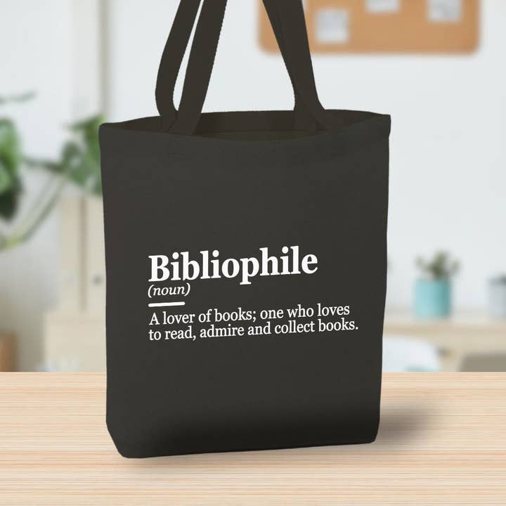 Borsa a tracolla Bibliophile in tela, Book Lover, Book Lover, personalizzata per la vendita all'ingrosso da parte di Anna B. Shop