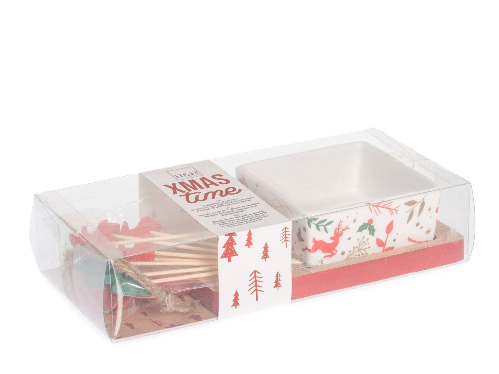 H&H - Wholesale Appetizer Serveware - Christmas Bowl for Appetizer with Skewers1