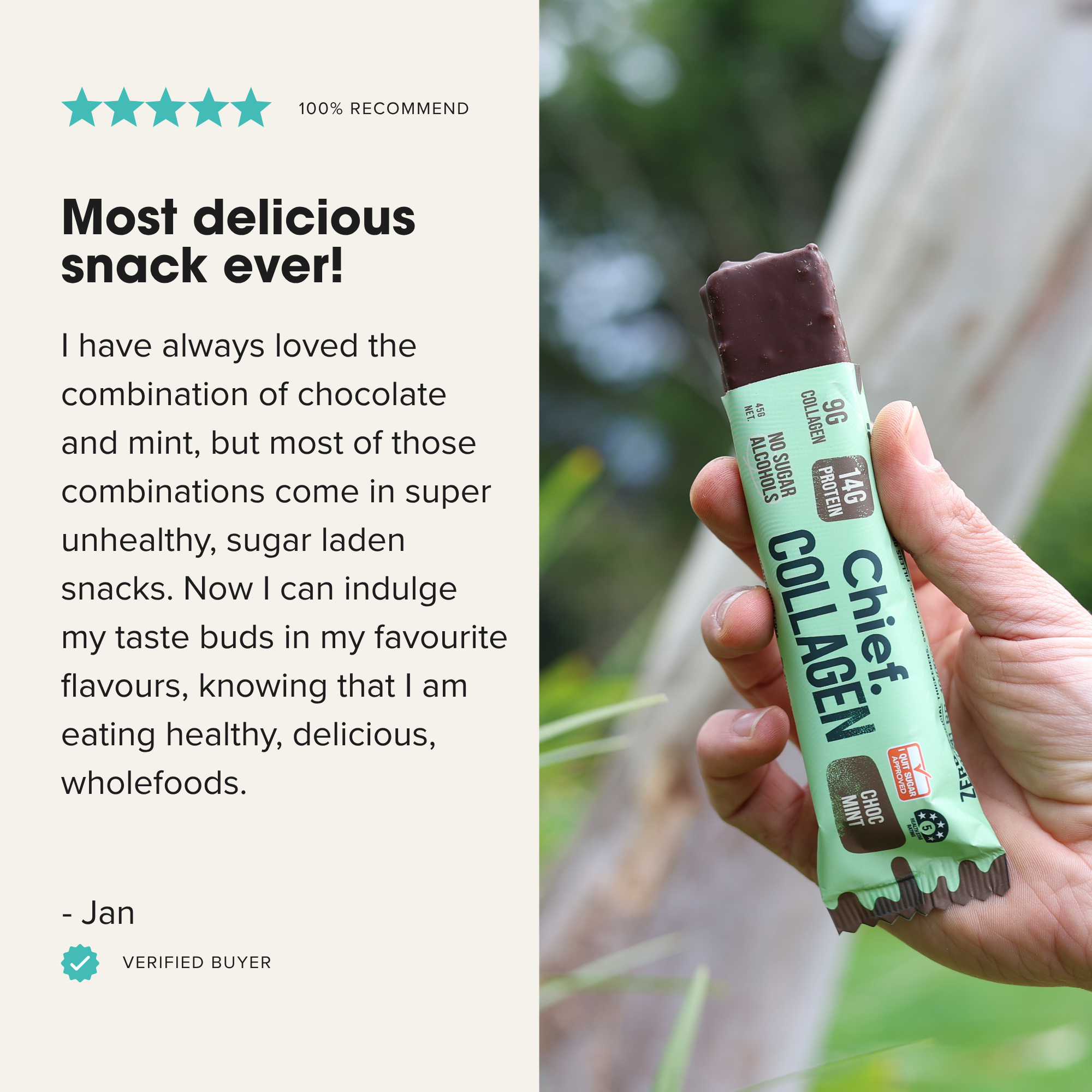 Chief Nutrition - Wholesale Snack bar - Collagen Protein Bars - Choc Mint7