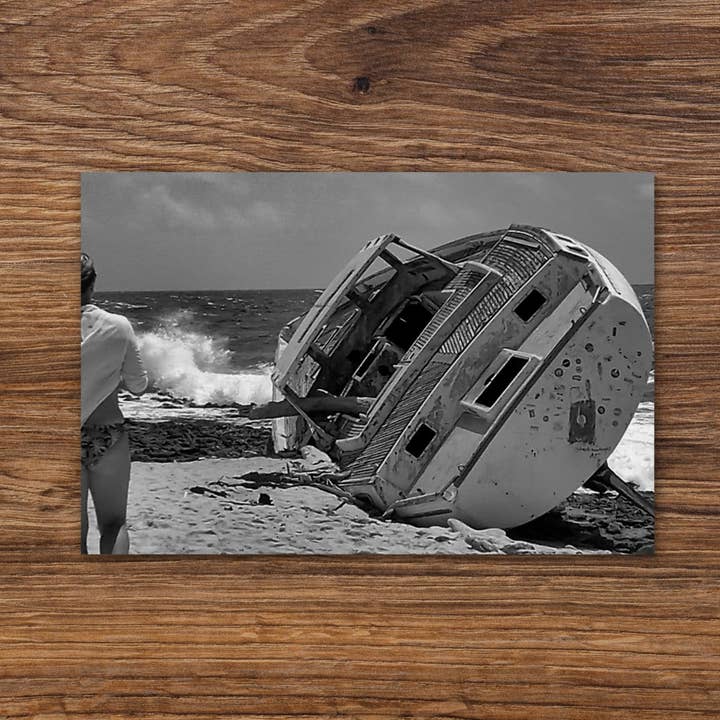 Tarjetas de correo estándar para enviar postal Paisaje marino Fotografía en blanco y negro en papel de cartón para venta al por mayor de VIBELINK