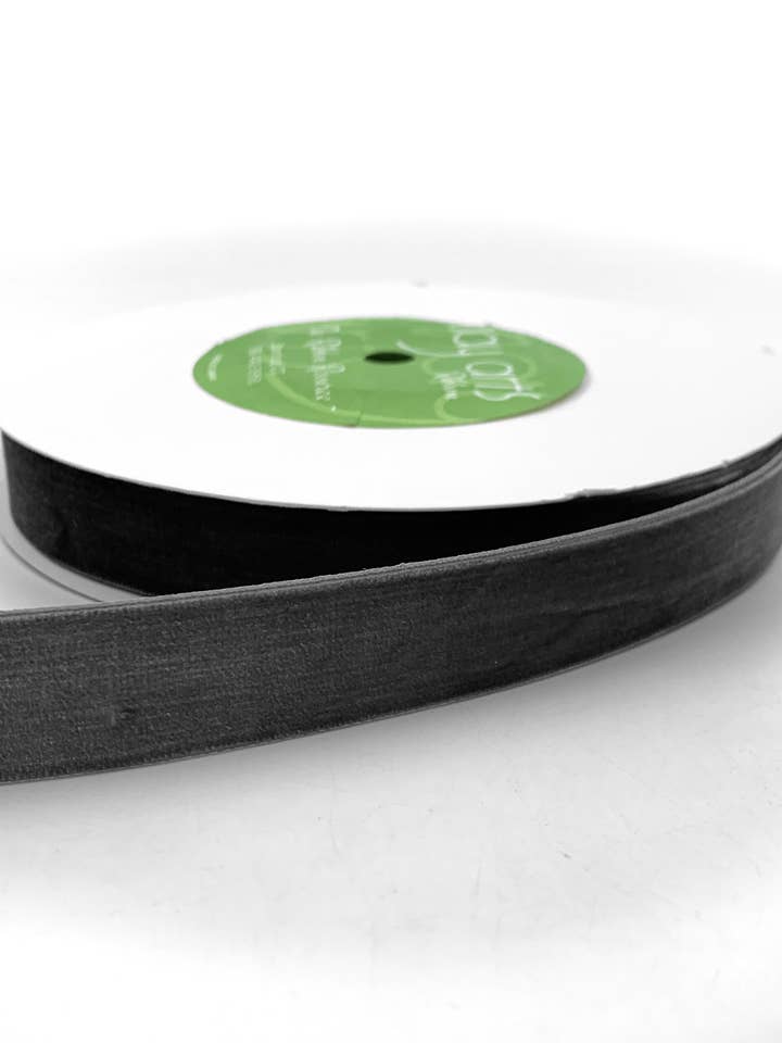 3/4" Charcoal Grey Classic Woven Velvet Ribbon for wholesale by May Arts Ribbon