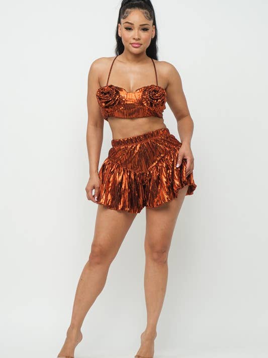 Ensemble court à volants Crop Top W pour la vente par Belita Collection