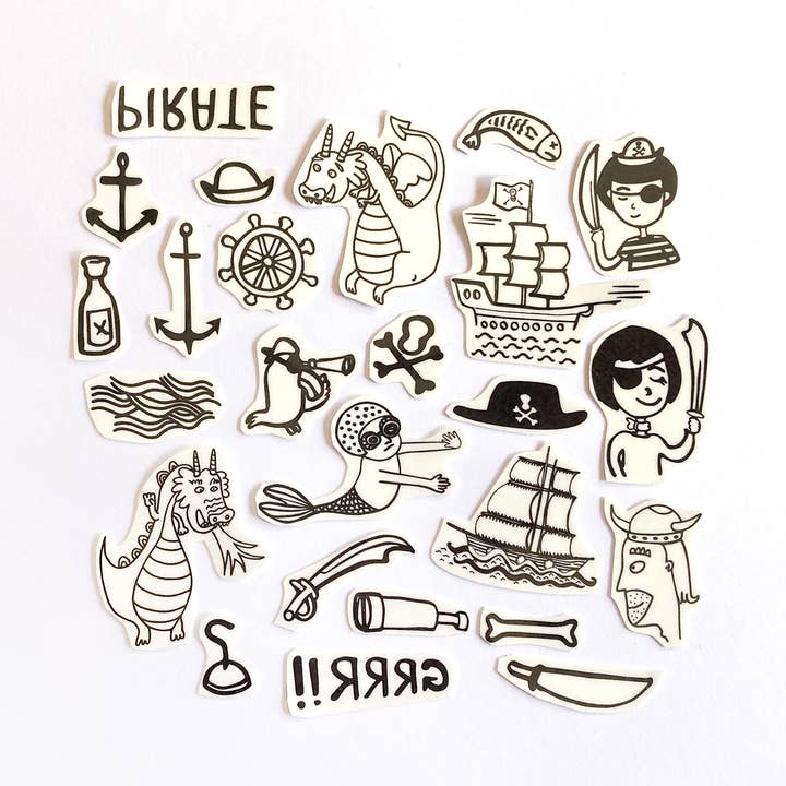 Pirates | Pre-cut Temp Tattoos in Alum. Tin and other Purchase Wholesale chocolate pirate coins. Free Returns & Net 60 Terms on Faire trending on Faire.