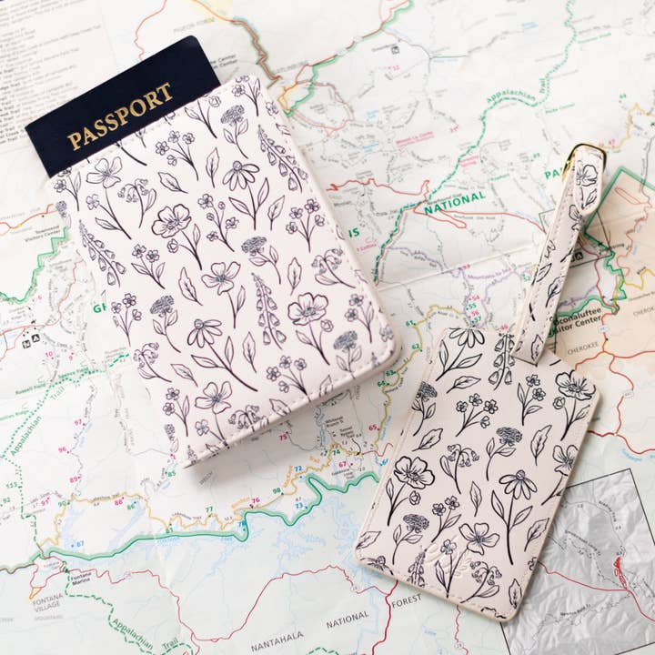 Elyse Breanne Design - Wholesale Passport Case - Women's - Pressed Floral Passport Cover