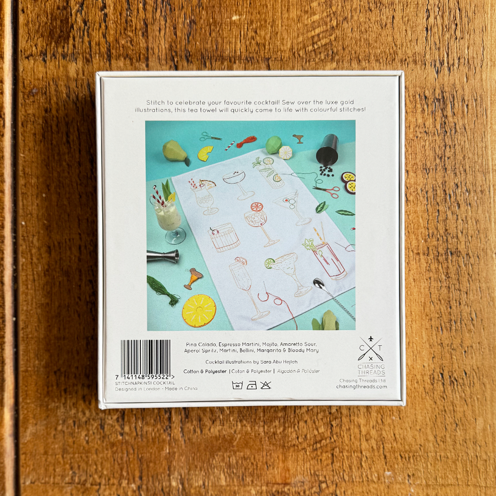 Chasing Threads – wholesale Kökshandduk – Brodera dina cocktails kökshandduk - Broderikit9