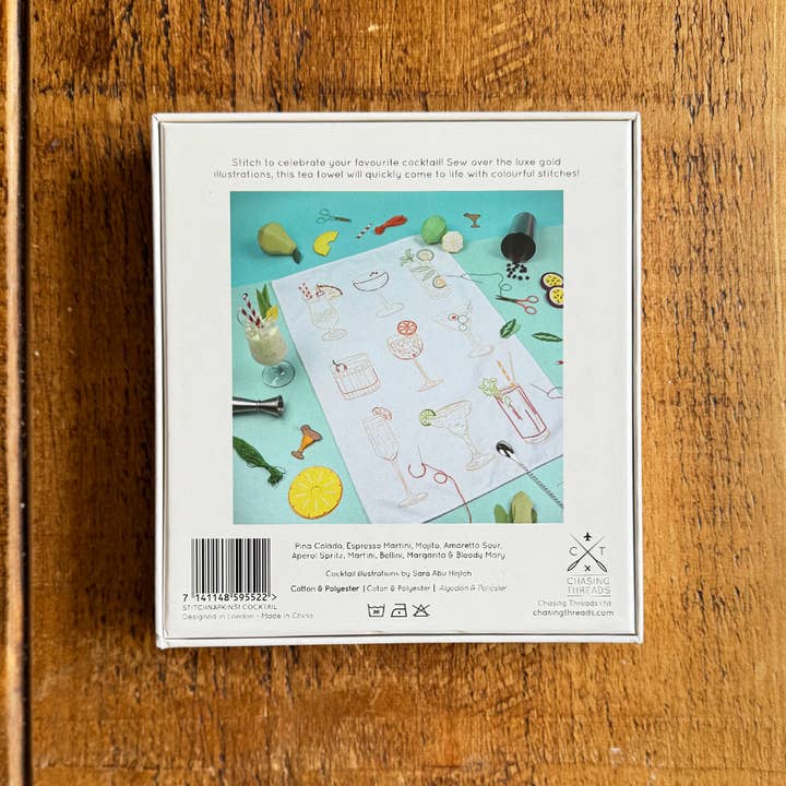 Chasing Threads – wholesale Kökshandduk – Brodera dina cocktails kökshandduk - Broderikit9