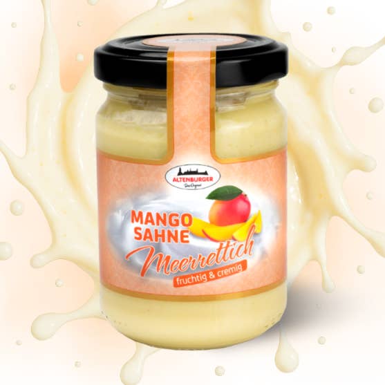 Mango pepparrotkräm - medium kryddig/fruktig krämig för wholesale av Altenburger Senf & Feinkost GmbH & Co. KG