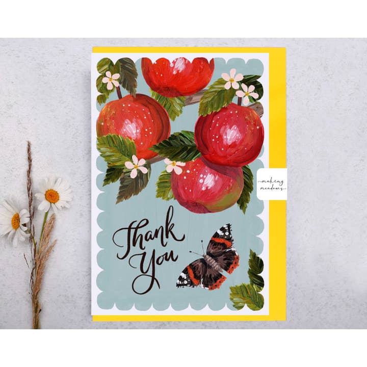 Thank You Card | Thank You Apples Greeting Card for wholesale by Making Meadows Ltd