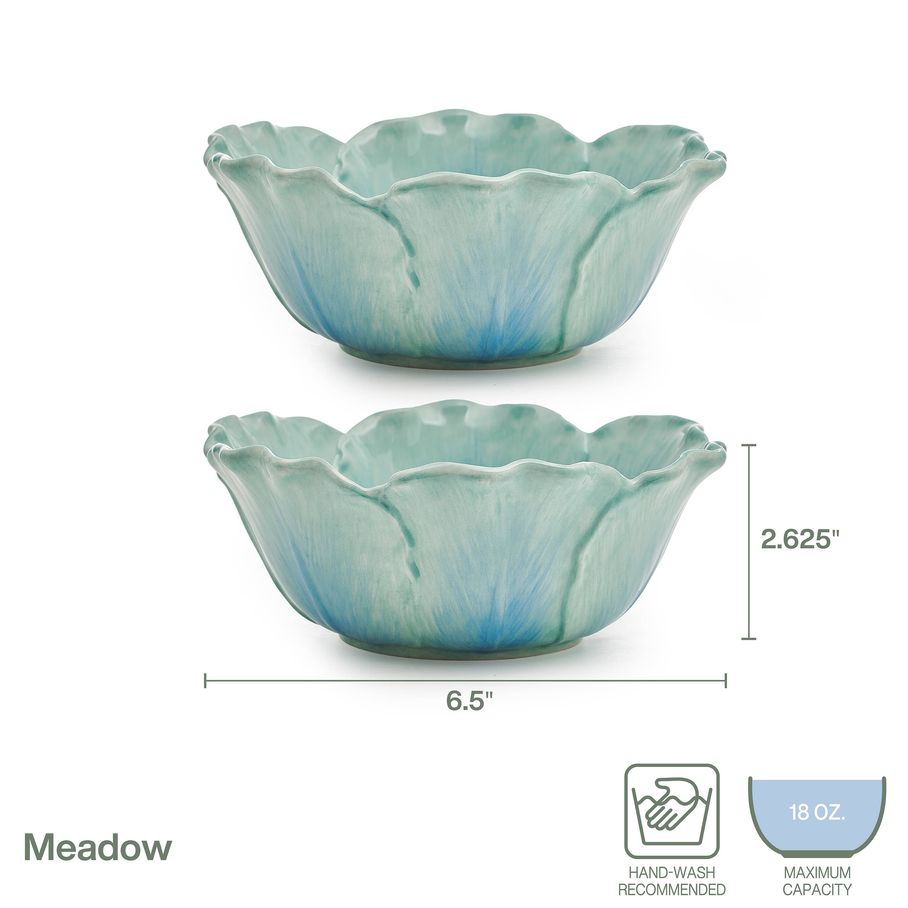 Fitz & Floyd Meadow Tulip Bowls Blue S2 Brown Bx Pkg for wholesale on Faire3
